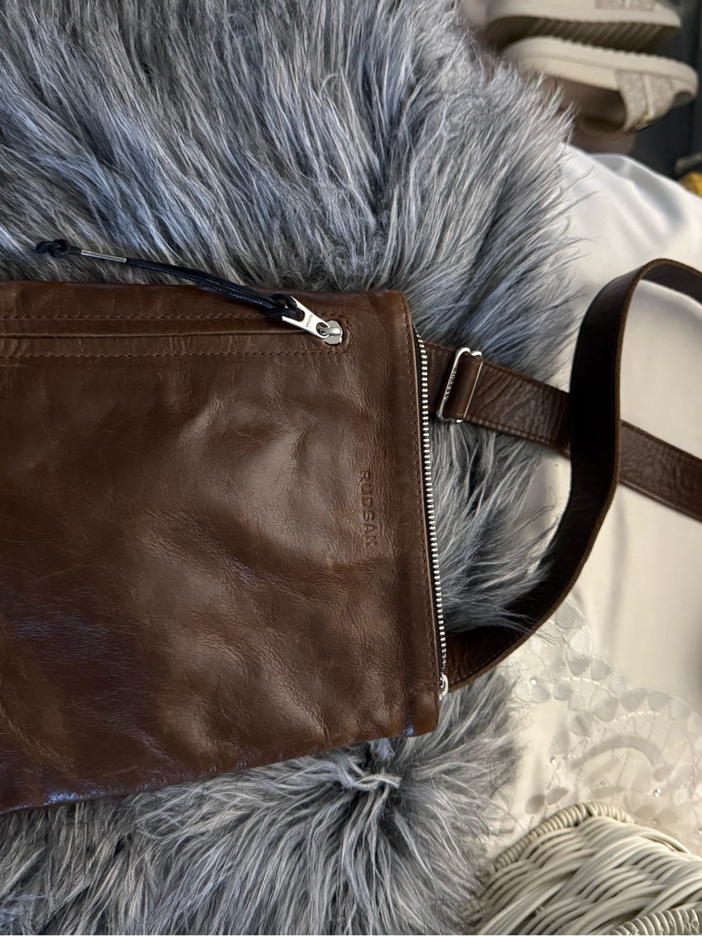 Rudsak leather Crossbody Bag - Brown 9 x 8 inc